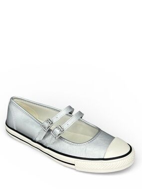 NEW Converse Chuck Taylor All Star Silver Leather Dainty Mary Jane Size 7.5 New